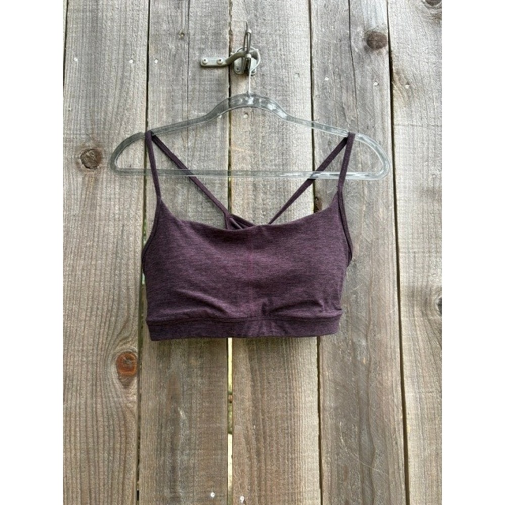 Fabletics Womens XL Heathered Plum Purple Strappy Cross Back Sports Bra